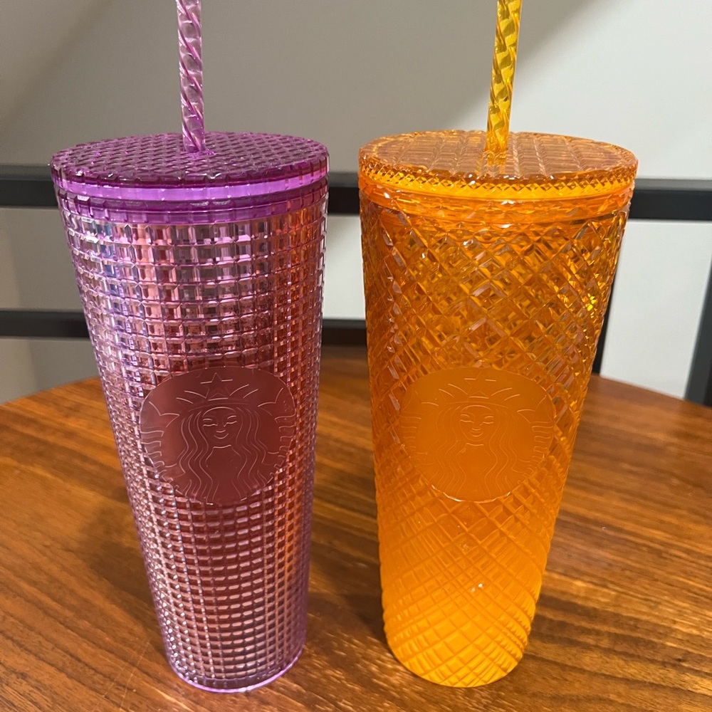 Starbucks 24oz Vibrant Purple and Orange Tumblers